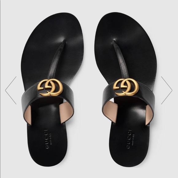 **SOLD** Gucci Leather Thong Sandal with Double G - Picture 12 of 12